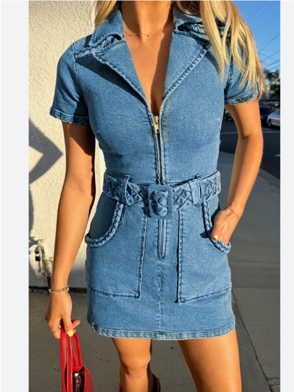 Show Me Your MuMu Denim Blue Mini Dress